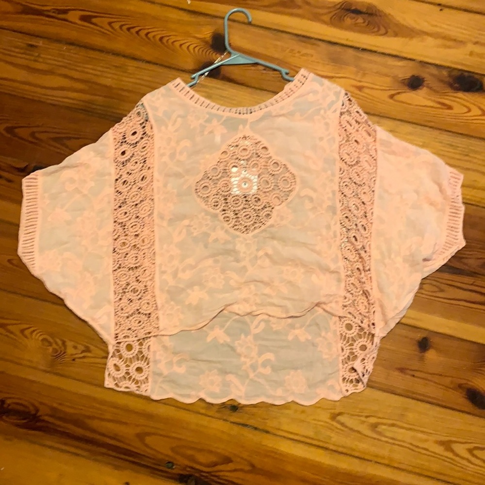 Batwing eyelet blouse